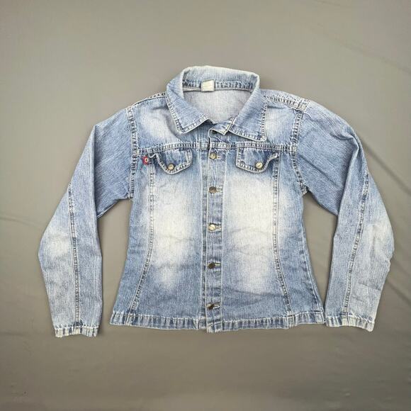 Terra Santa Light Wash Denim Jacket Women’s Small Y2K Style - Picture 1 of 6
